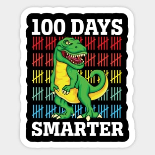 100 Days Smarter Rawr Dinosaur Teacher Students Sticker